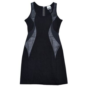 Under.ligne DOO.RI Mini Dress Leather Trim Little Black Dress size 0